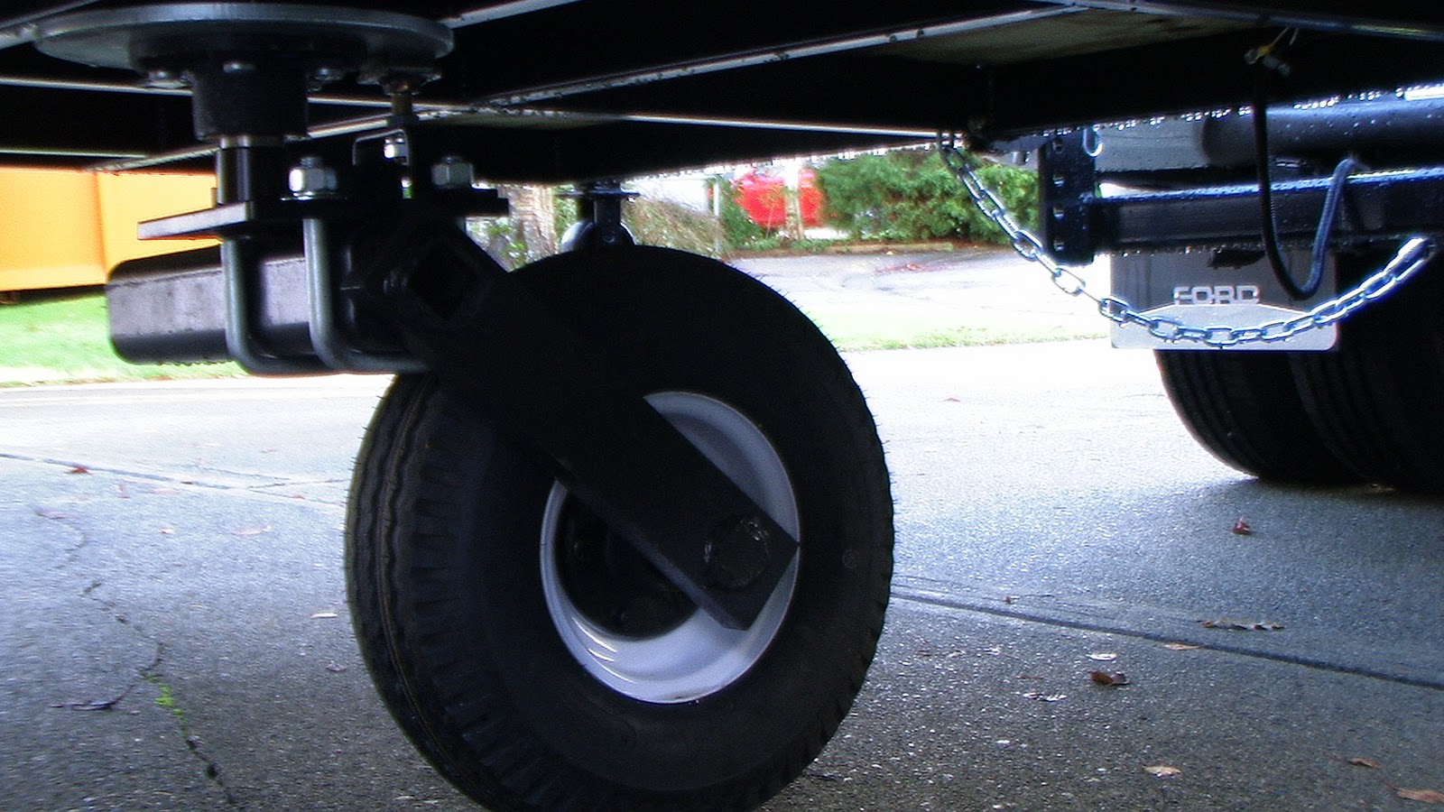 RV Voyageur Readying the Motorcycle swivelwheel