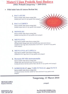 contoh soal essay seni budaya kelas x