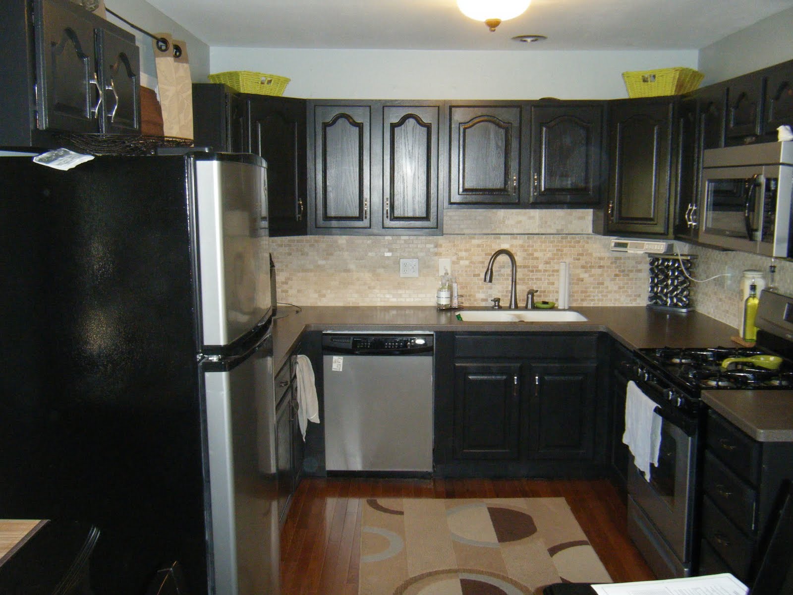 Solid oak kitchen cabinets Best Kitchen Rugs for Hardwood Floors