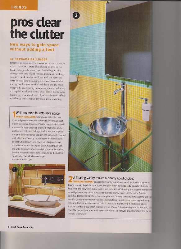 Pros clear the clutter: Wall-mounted faucets save space, and a title=