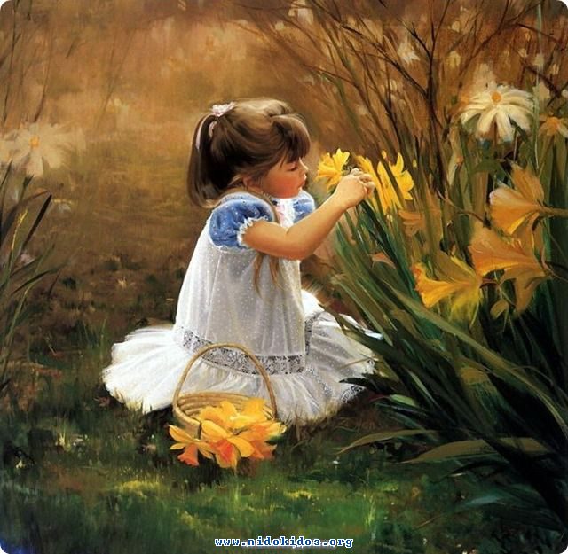 Girl Picking flowers