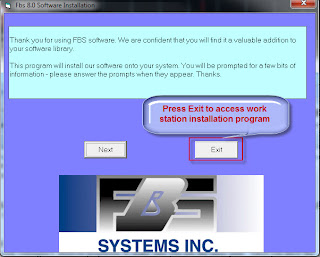 screen capture of the FBS software on a computer