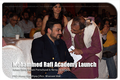 Adnan Sami and Manek Premchand at Mohammed Rafi Academy launch