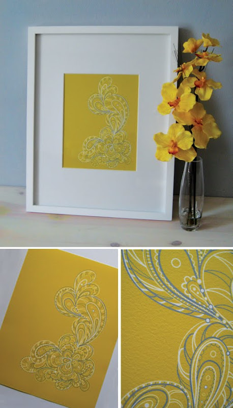 Flowing Shapes Clean Design Intricate line work print