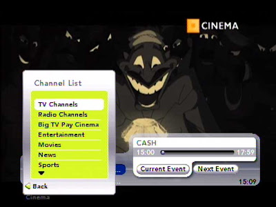 Big TV's Channel List