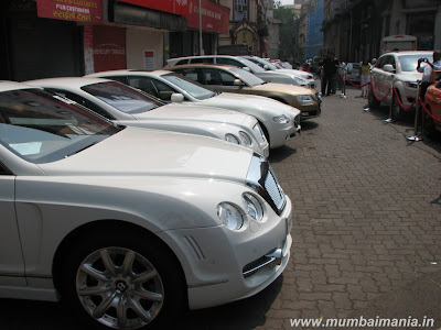 Exotic, expensive cars lined up at Vintage car rally