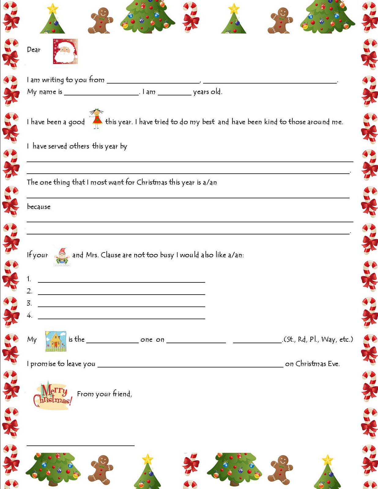 letter to santa templates