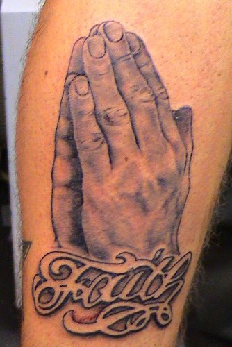 omega skull tattoo flower praying hands,