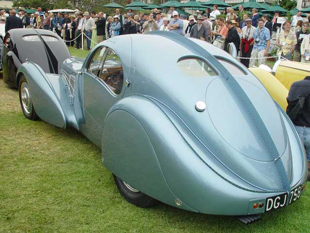 The cars shown above are two surviving examples of the Bugatti 57SC 