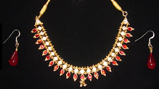 Double Stone Neck Set and Fancy ear ring