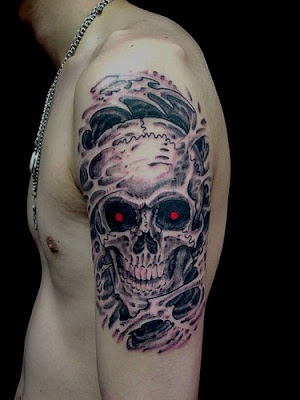 arm+skull+tattoo+men+design arm skull tattoo body design