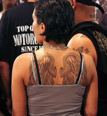 angel wing tattoo back women sexy girls