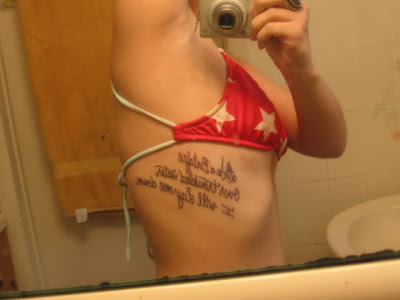 tattoo text rib women sexy