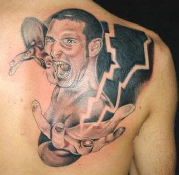 3d tattoo back body crazy man. 3d tattoo back body crazy man