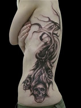 skull tree tattoo rib sexy girls