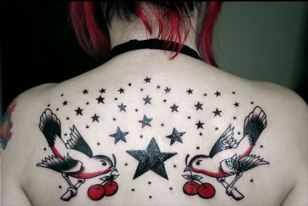 stars tattoos on side. star tattoos