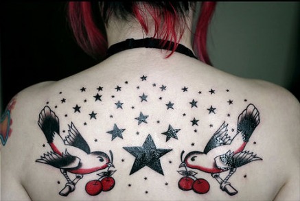 cute star tattoo on side body girls. star tattoo