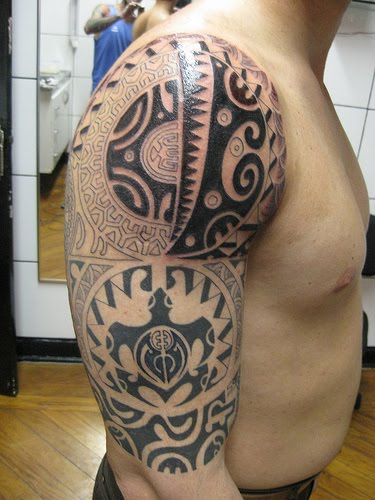 tribal tattoo, arm upper tattoo, art tattoo new style