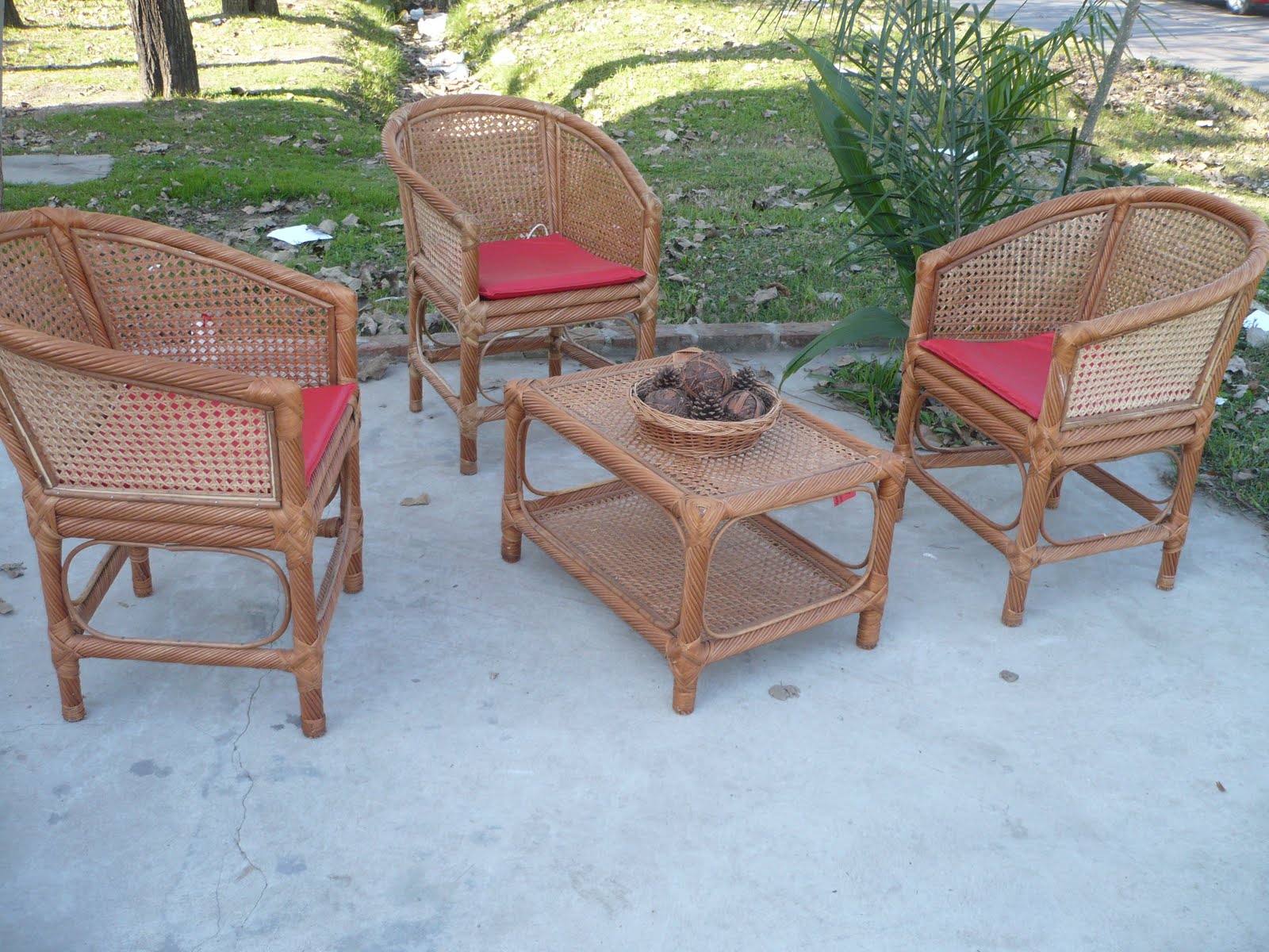 Mimbrería "Tigre" Juego de Living "entorchado", en mimbre.