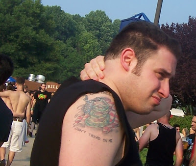 A closer view reveals a pretty nice Don't Tread on Me tattoo A closer view reveals a pretty nice Don't Tread on Me tattoo