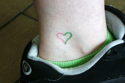 Similarly, she has a small heart on her left foot: