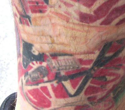 Nick's Rocking Leg Tattoos Van Halen and Aerosmith 