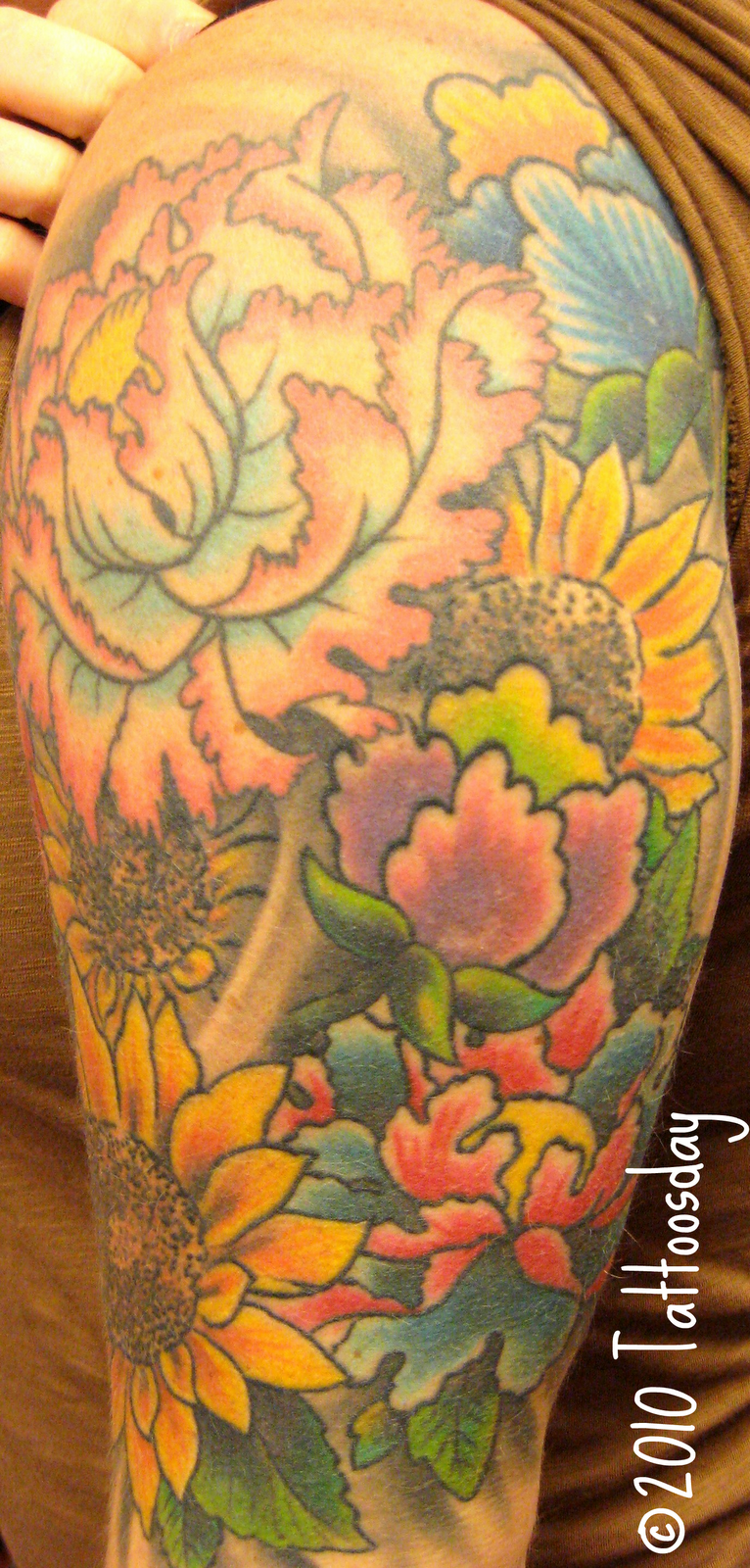 Tattoosday (A Tattoo Blog): Jessica's Floral Half-Sleeve