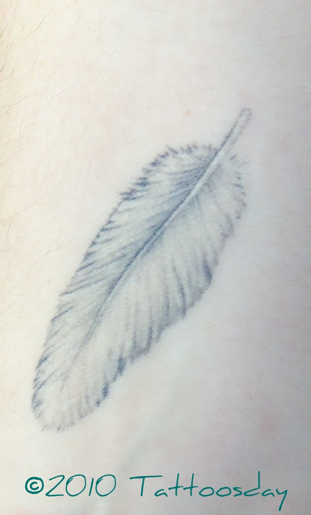 detailed feather tattoo