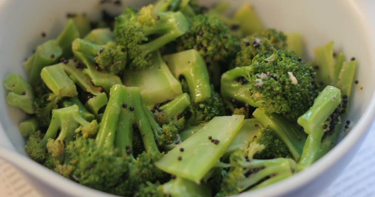 Four seasons of food Broccoli with mustard seeds and horseradish