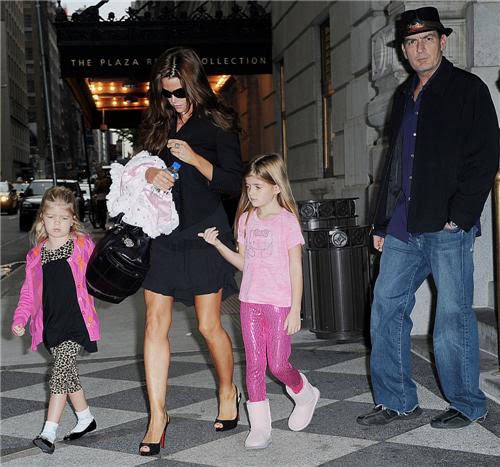 Denise Richards With Charlie Sheen And Children