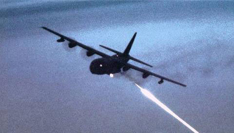 The Lockheed AC 130 gunship is The Lockheed AC 130 gunship is
