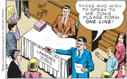One line please! Please, line up and buy his book! Somebody.