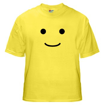 lego man smiley t-shirt