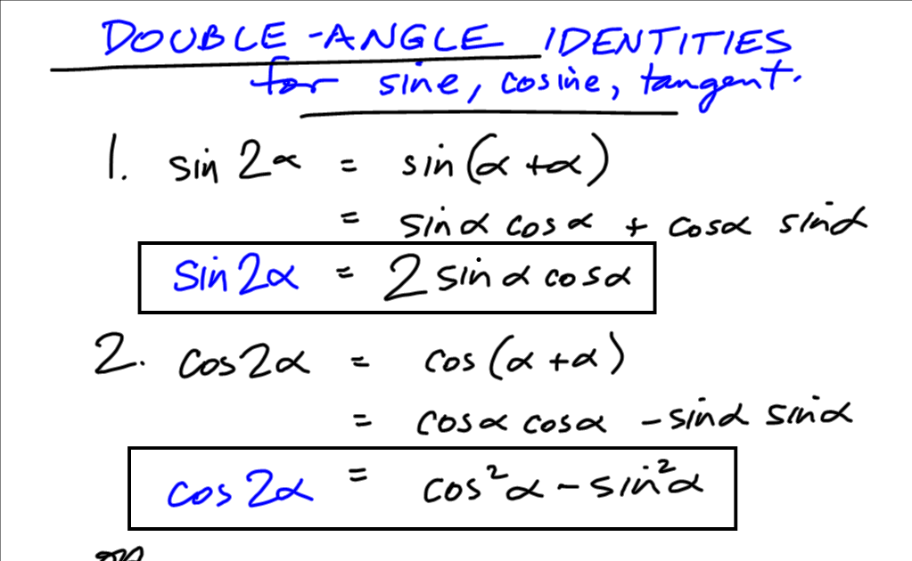 SVRSS Grade 12 PreCalculus Math Double Angle Identities