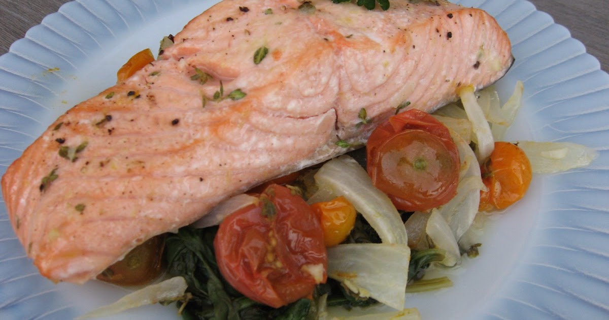 Foods For Long Life Baked Atlantic Salmon with Roasted Onions and