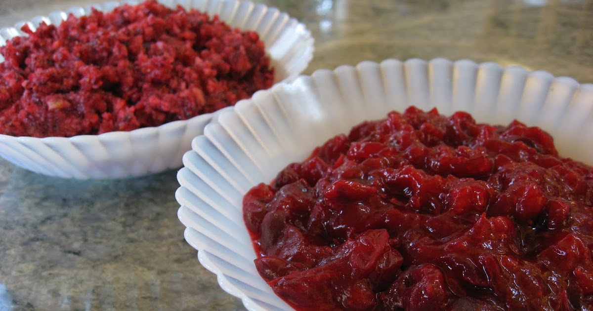 Foods For Long Life Raw Cranberry Relish and Low Sugar Cranberry Sauce