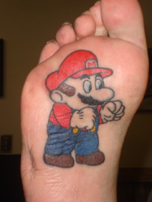 The Bizarre and Weird Tattoos of Mario and Luigi on Bottom of Feet