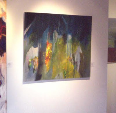 It's almost 100 degrees out. Don't I look cool? Connie Kleinjans abstract painting