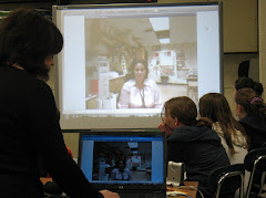 Mrs. Kopecki & Ms. Avery videoconferencing with students