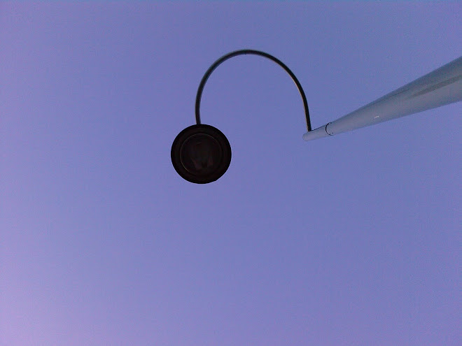 LOOKING UP AT THE BLUE LAMP