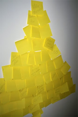 el arbol de navidad para deseos hecho con posits