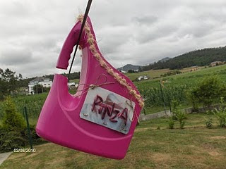 cesta para pinzas con botella reciclada