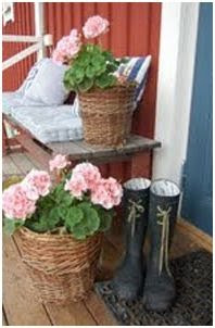 decoracion con botas de agua