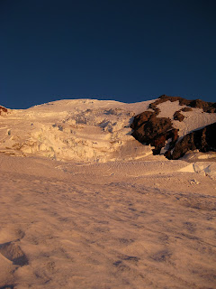 Sunrise turns the mountain gold