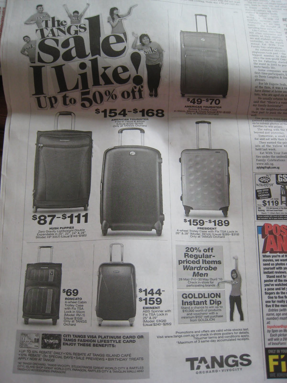 tangs luggage sale