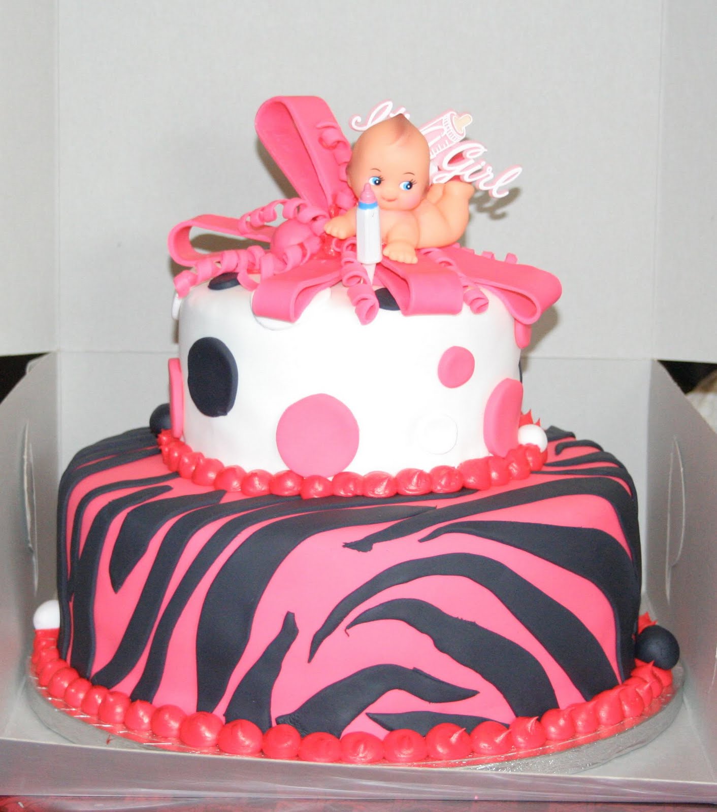 Hector's Custom Cakes ZEBRA BABY SHOWER GIRL