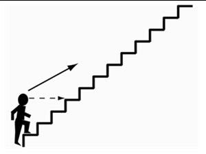 person climbing steps