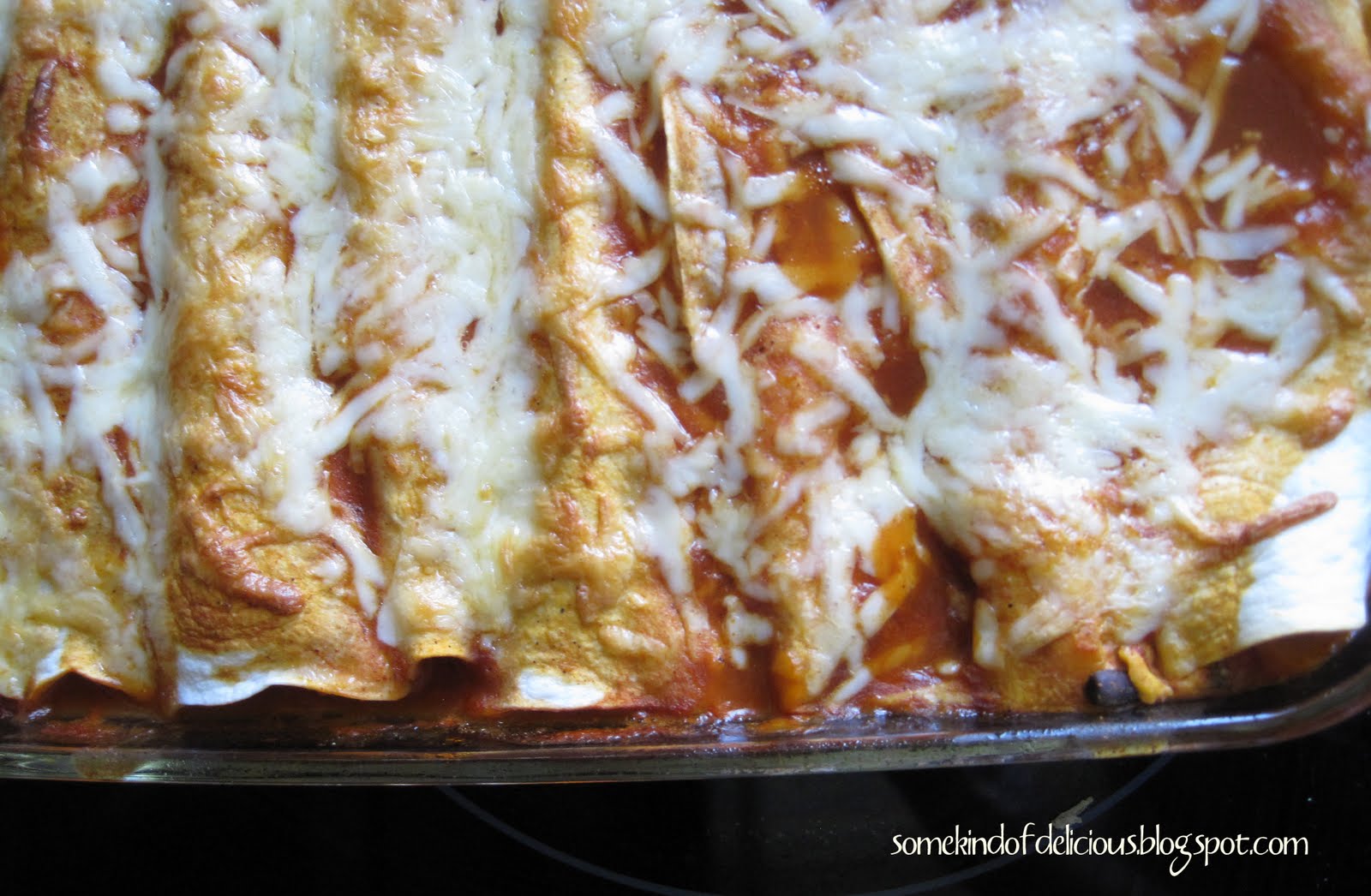 Some Kind of Delicious Easy Cream Cheese & Salsa Enchiladas