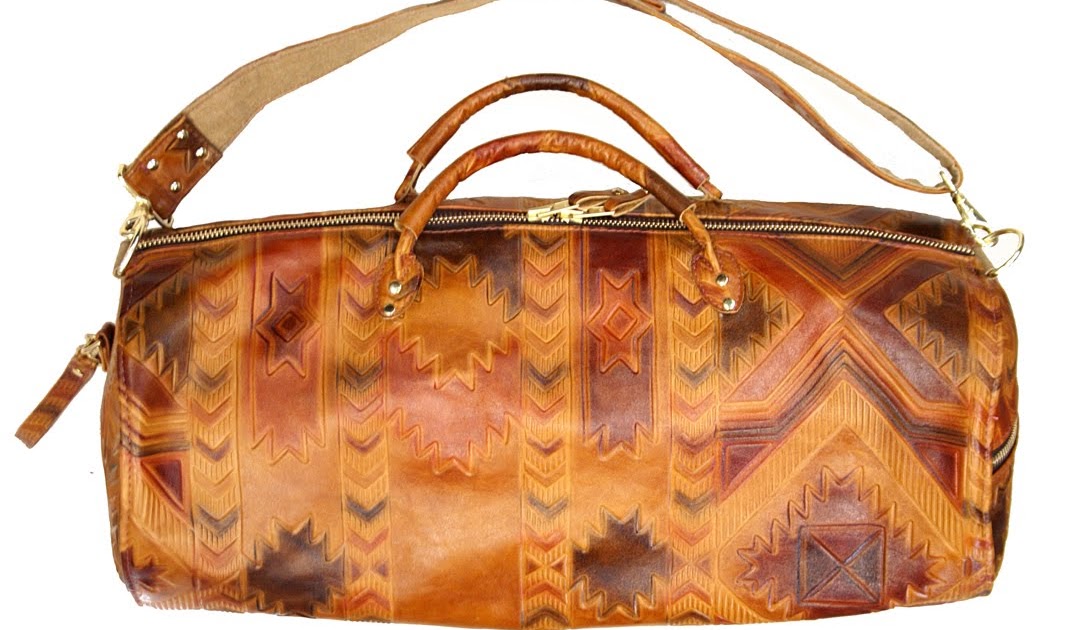 PTLDME EMBOSSED LEATHER DUFFEL BAG