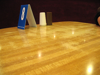 table with number at burgermaster
